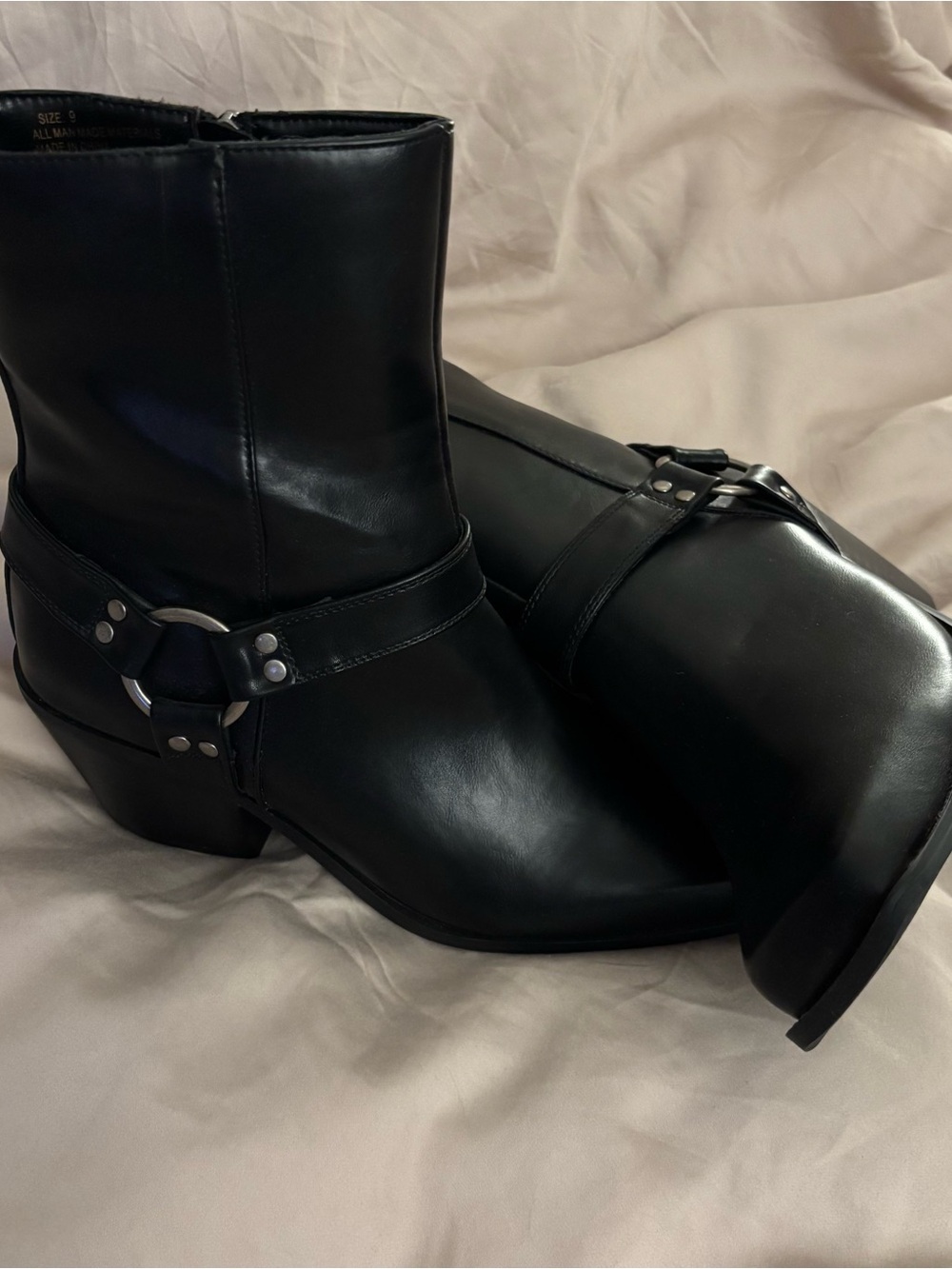 Lulu's Black Harness Ankle Boots